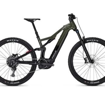 Focus Thron² 6.7 elektrinis pilnos amortizacijos kalnų dviratis, Shimano 10 pavarų, 600 Wh, Bosch 120 Nm, 29 col., žalias/juodas, 2025